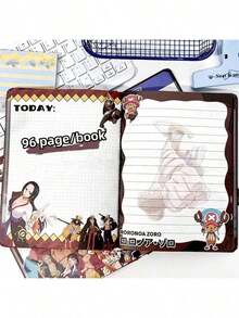 One Piece Anime Luff A5 Notizbuch, Cartoon Anime, personalisiert, kreativ, modisch, Studentennotizblock, Urlaubsgeschenk