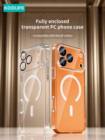 Koolife 1pc Magnetic Adsorption Phone Case Compatible With Apple 17 ProMax, Magnetic Charging, Full-Body Protection, Ultra-Thin Transparent Design With Lens Film, Compatible With Apple 17 ProMax/17/17 Pro/17 Air, 13/13 Pro/13 ProMax, 14/14 Pro/14 ProMax, 15/15 Plus/15 Pro/15 ProMax, 16/16 Plus/16 Pro/16 ProMax/16e