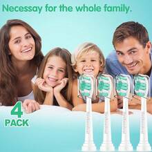 Replacement Toothbrush Heads Compatible With Philips Sonicare: Electric Brush Heads For Sonicare C2 Plaque Control Protective Clean 4100 5100 6100 Toothbrush, 4-Pack{Inchcolor_nameinch:Inch4PackWhiteinch} - 4件裝白色 - 查看 8