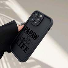 Funda de Teléfono Negra con Patrón de Puño 'PAPAW LIFE', Patrón de Dibujos Animados Creativo Personalizado de Alta , Nueva Funda Protectora de Teléfono con Escalera de Ojos de Cielo, Divertida y Única, Regalo de Moda Simple y Moderno para Hombres y Mujeres, Adecuada para iPhone 16 15 14 13 12 11 - Colores mixtos - Ver 7