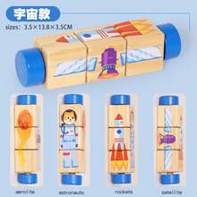 Tidigt lärande barn roterande pusselblock Montessori vridande kuber barn pedagogiska grepp byggsten träleksaker - Multifärgad - Visa 19