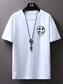 Camiseta de manga corta casual para hombre y mujer con tops moda, letras gráfico, estampado modern, impresión, redondo,deportiva, verano, para hacer ejercicio, correr, ropa de pareja para equipos,para uso diario, salir, ocio, deportes, escorts, viajes, reuniones familiares y otras ocasiones de estilo Streetwear, Hip Hop, Rock y Rap - Blanco - Ver 1