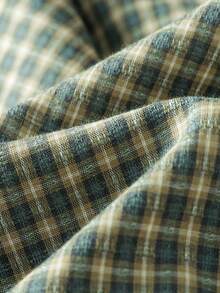 2026 Autumn/Winter New Versatile Casual Japanese Style Green Plaid Frill Trim Shirt For Women Spring - Green - View 6