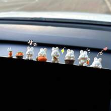 8件套可爱T型兔子汽车装饰套装 - 适用于装饰中控台和后视镜，创意汽车内饰配件，汽车装饰，汽车零件，汽车用品，汽车装饰，汽车内饰配件，汽车必备，汽车用品 - 彩色 - 查看 1