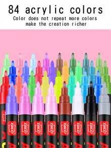 260/240/168/120/84/60/36 Colores Marcadores de Pintura Acrílica, Juego de Bolígrafos Marcadores, Resistentes al Agua, Duraderos, No se Desvanecen Fácilmente, Adecuados para Pintura, Ilustración, Arte Hecho a Mano y Otros Proyectos DIY, Adecuados para Niños como Papel, Tela, Madera, Roca, Plástico, Vidrio, Cerámica, Calabaza, Bolígrafos Marcadores de Pintura para Niños y Adultos - Marcadores acrílicos - Ver 7