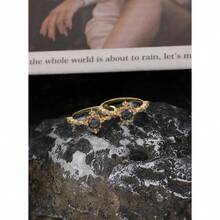 Promise Rings Her 14K Gold Plated Rings Dainty Vintage PeridotAlexandrite Engagement Ring Gold Jewelry Non Tarnish Gifts Women Size 5 - 10 - 7 + Nhẫn đính hôn cổ điển + Vàng - Xem 6