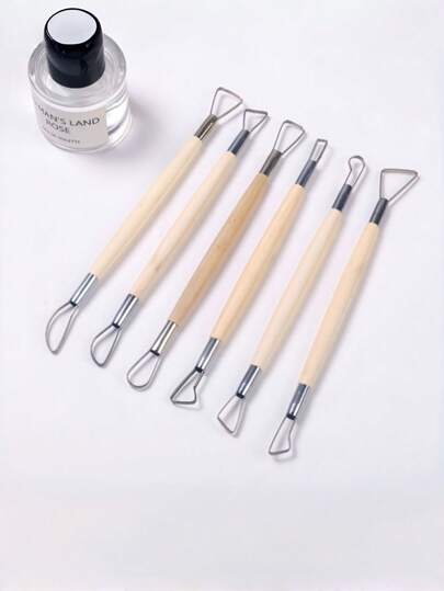 [Mejor valorado] Juego de 6 piezas de herramientas de modelado de arcilla de doble cara: Aro de alambre para cerámica, recorte y tallado - Ideal para manualidades con cerámica, masa, plastilina y yeso