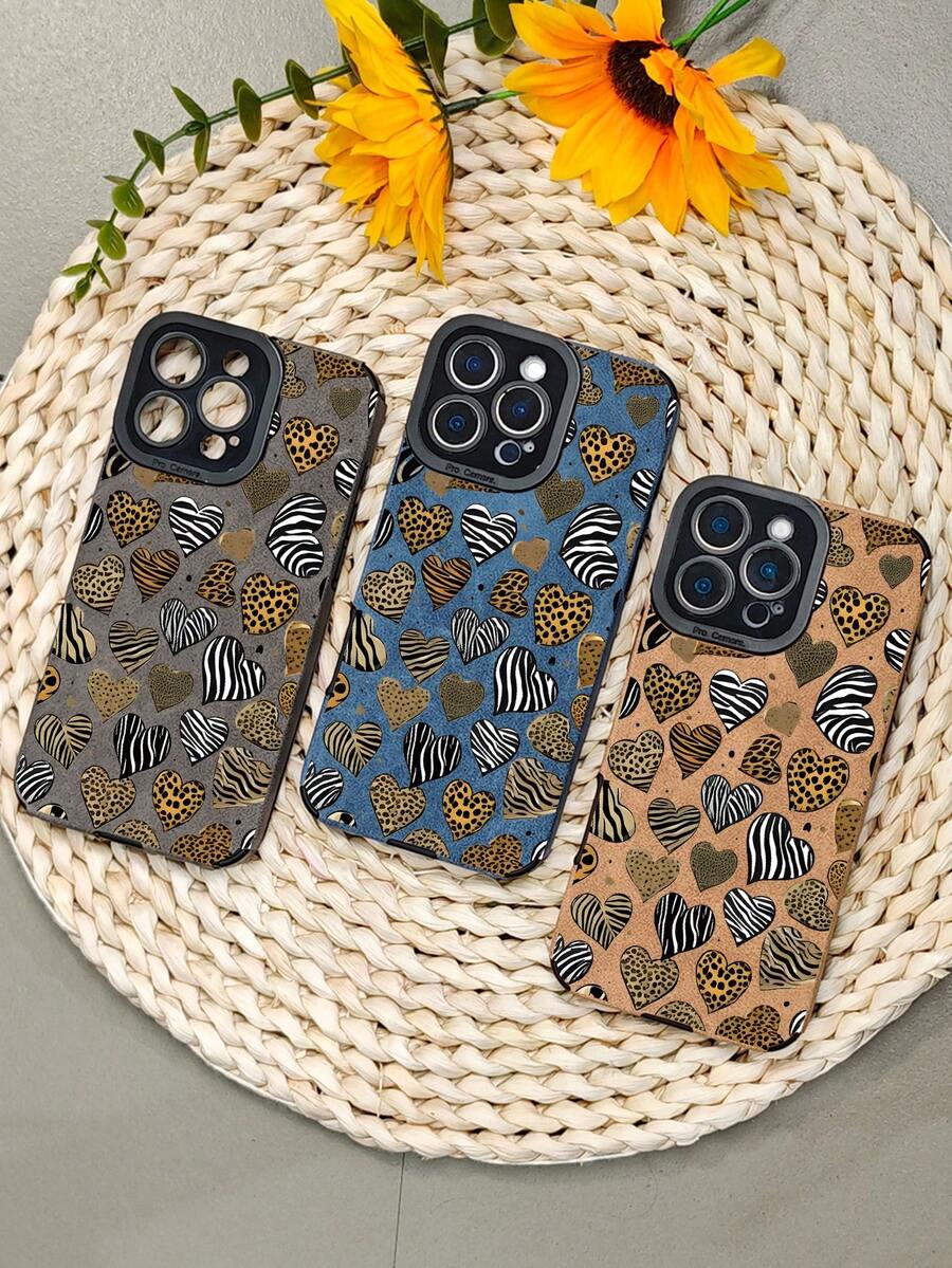 Handyhülle mit Tiermuster und Herzen, Handyhülle mit Zebra-Leopardenmuster, ausgefallenes Streetstyle-Design, langlebige Schutzhülle, kompatibel mit iphone16 pro max/16pro/16plus/16/15promax/15pro/15plus/15/14promax/14pro/14plus/14/13promax/13pro/13/12promax/12pro/12/11promax/11pro/11/X/XS/XSmax