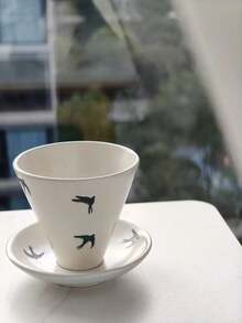 Creative Niche Ceramic Coffee Cup & Saucer Set, Japanese-Style Mug, Retro Coarse Pottery Latte Cup - Multicolor - View 4