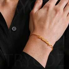 Customized Box Bracelet - An Elegant And Classic Personalized Name Bracelet For Women - Customized 18K Gold-Plated Stainless Steel, Adjustable Chain, Suitable For Daily Wear And Gifts - Christmas Friendly - Nhiều màu - Xem 5