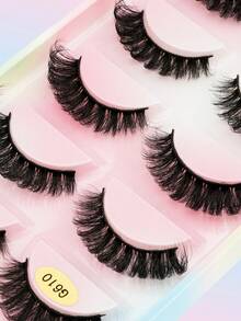 5 paia di ciglia finte in finta pelliccia di visone, ciglia finte 3D spesse e voluminose con riccio drammatico, adatte per ragazze che partecipano a balli, feste e per il trucco