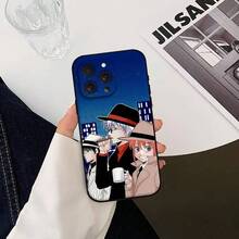 Custodia per telefono con motivo dell'anime Gintama, compatibile cone 17, 16, 15, 11, 13, 14 Pro Max, 7, 8 Plus, X, Xr, Xs Max, 12 mini, con cover nera