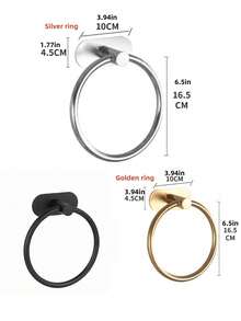 浴室挂件毛巾环毛巾收纳架金银黑毛巾环 1 件，浴室配件，房间装饰