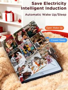 可定制 9 张照片多功能折叠式 IPadTablet 保护套 - 书本风格设计保护套，适用于第 10 代 IPad、第 7/8/9 代 10.2 英寸 IPad，兼容三星 Galaxy Tab S6 Lite 10.4 英寸，防摔 - 适合男士、女士、家人、朋友的圣诞节、新年、生日礼物