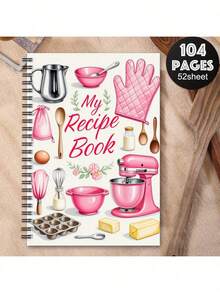 1 Pc Cartoon-Themed Spiral Recipe Notebook-A Must-Have For Foodies. This Blank Personal Recipe Book Is Designed For Jotting Down Homemade Recipes, Featuring Durable Spiral Binding For Easy Storage. It Doubles As A Scrapbook For DIY Crafting With Decorative Supplies, Perfect For Craft Enthusiasts. Kitchen Novices Use It To Learn Cooking, While Experienced Cooks Organize Recipes-Combining Practicality With Fun. Perfect For Personal Use Or Gifting To Cooking-Loving Family And Friends, It Hits The Spot Every Time. - Pink - View 4