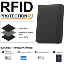 funda pasaporte y visa,funda pasaporte mexicano,funda para pasaporte,Caja de Pasaporte,Caja de Tarjeta de Visita con Función de  RFID,porta pasaporte,porta pasaporte mujer-Negro,25870483 - Verde militar - Ver 2