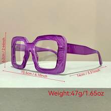 Gafas cuadradas de moda, unisex, diseño de marco simple - Azul - Ver 3