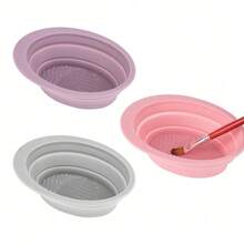 1 Piece Foldable Silicone Makeup Brush Cleaning Bowl (Etercycle) – Portable Tool For Brushes, Puffs & Sponges, Essential For Cleaning & Drying Makeup Tools With Excellent Effect - Random Color - View 11