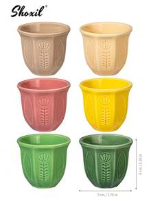 shoxil 1pc Saudi Coffee Cup, Ceramic Cup, Coffee Cup, Teacup, Matcha Cup, Water Cup, Embossed Tulip Ceramic Cup, Middle Eastern Style Coffee Cup, Handmade Hook Flower Coaster, For Home, Coffee Shop, Courtyard, Saudi National Day