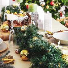 49,2 pi Guirlande de sapin de Noël en métal torsadé vert herbe, décorations de Noël pour arbre de Noël, décorations suspendues au plafond pour fête du Nouvel An, anniversaire, vacances, intérieur et extérieur