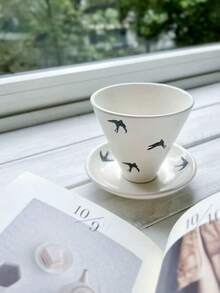 Creative Niche Ceramic Coffee Cup & Saucer Set, Japanese-Style Mug, Retro Coarse Pottery Latte Cup - Multicolor - View 15