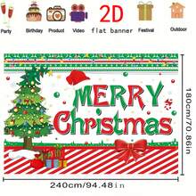 2D Flat Banner, 1pc Winter Christmas Happy Photography Background Cloth, Perfect For Wedding, Birthday, Outdoor, Party Decoration, Christmas Snow Scene Photo Booth Props