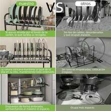 NETEL Organizador Bajo Fregadero, Estante de Cocina Expandible de 2 Niveles con 6 Placas Metálicas Extraíbles y 2 Cestas, Repisas para Baño (ne(4 Paneles(organizador de ollas y sartenes)) - Tipo 1 - Ver 6