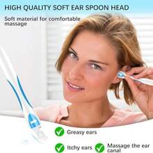 AFRT Earwax Removal Product Comes With 16 Soft And Flexible Replacement Heads Ear Cleaner The Most Suitable For Removing Earwax Earwax Removal Tool The Best Choice For Removing Earwax - như hình ảnh - Xem 5