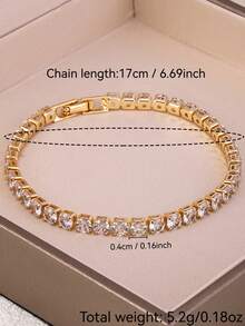 Modischer & eleganter Edelstahl Kleeblatt-Zirkonia-Blumen Armband, vielseitiges Schmuckzubehör für Frauen, geeignet für eleganten Alltag und Partys, ein ideales Geschenk