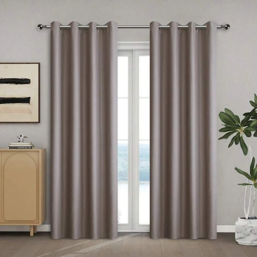 Las cortinas opacas brindan sombra, aislamiento térmico y caída natural. - Café integral - Ver 1