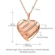 U7 Women Locket Necklace Platinum 14K Gold Photo Lockets That Hold Picture,Chain 20 Inch Person.Alized Gift Custom Love Heart Image Necklaces{Inchcolor_nameinch:Inch05#RoseGoldStripeinch} - 05#玫瑰金條紋 - 查看 6