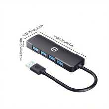 HP USB Hub, Plug And Play USB Expansion, Multi-Port With Power Delivery, Type-C Docking Station, Splitter, Adapter, Converter, Multi-Functional Interface, Compatible With Multiple Devices - Silver - View 3