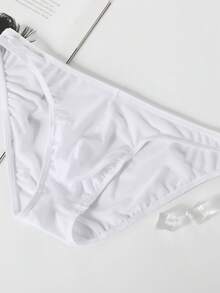 Transparent Silk Bikini Briefs For Men, Sexy, Silky, U-Shaped, Honeycomb Design, Summer