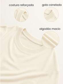 Camiseta Brasileira Floral Oversized Tshirt Gola Redonda Verão Tropical Moda Praia - Rio Copacabana - creme - Visão 6