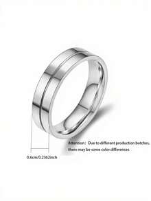 MONALLY Anillo de acero inoxidable para hombres de moda y popular para regalo de joyería y para una apariencia elegante - Plateado - Ver 5