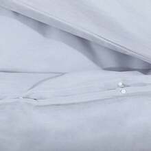 Completo copripiumino Larryhot Grey 140x200 cm in cotone, bello e pratico - Grigio - Visualizzare 8