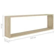Mensole dA, Parete a cubo Larryhot da 4 pezzi, in legno ingegnerizzato di rovere Sonoma, adattabili A, Più stanze (ingresso, bagno, ufficio), struttura robusta, facili da montare, ideali per riporre oggetti e decorare - Castano - Visualizzare 9