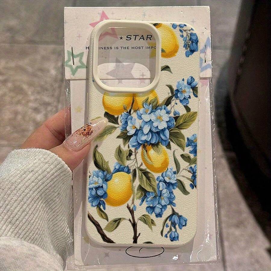 Funda de TPU con patrón de copo de nieve azul de temporada de limón suave para 16 Pro, compatible con 16 Pro/14/16/15/13P/12/11, cubierta protectora duradera a prueba de golpes, simple y hermosa, regalo de festivales,últiples modelos - Colores mixtos - Ver 1