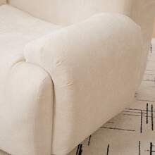 42" Wide Oversized Chenille Accent Chair – Deep Seat Single Sofa With Ergonomic Support – No Assembly Required Plush Reading Chair For Living Room, Bedroom & Dorm (Cloud-Like Cushion, Breathable Fabric, 350lbs Capacity) Sofa  And  Loveseat - 42吋-米色-雪尼爾裝飾椅子 - 查看 9