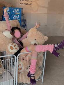 1 par de calentadores de piernas de estilo japonés de primavera/verano con diseño fluorescente y de colores, calentadores de piernas de la subcultura Harajuku Y2K, calentadores de piernas largos de Ins, elegantes, cómodos, suaves, casuales, adecuados para uso diario, fiesta y vacaciones - Multicolor - Ver 16