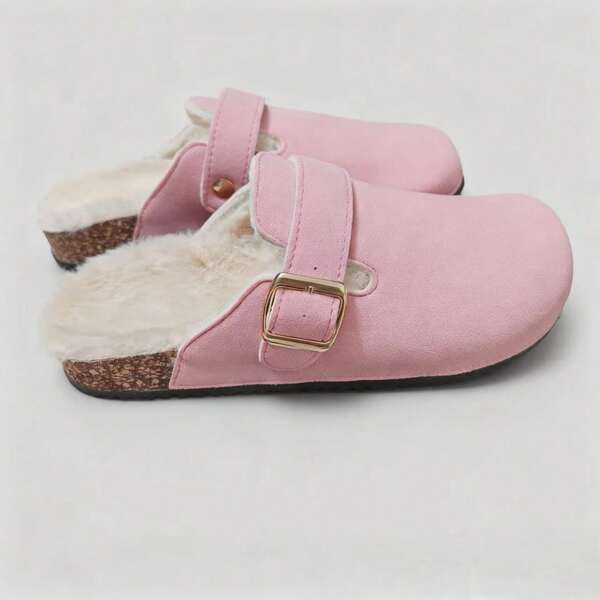 Warme, verstärkte Plüsch-Hausschuhe in einfachem, bequemem Design für Innen und Außen, Herbst/Winter