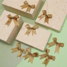 红色缎带蝴蝶结 - 精美礼品包装、手工艺品、生日和婚礼装饰、涤纶材质、节日礼物、礼品包装用品 - 多色隨機 - 查看 10