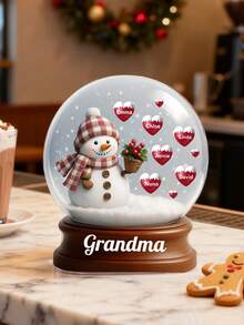 1pc Customized Snowman Hugging Of Love - Personalized Custom Acrylic Plaque,Custom Christmas Plaque With Grandchildren'S Names,Crystal Ball Style Snowman Of Love Plaque-Multiple Names Can Be Customized,Christmas Home Decorations, Christmas Gifts For Elders,Personalized Gifts,Customized Christmas Gifts,Christmas - White - View 12