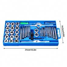 Professional Thread Repair Kit 40Pcs, Metric Tap And Die Set For Stainless Steel Aluminum, Complete Tool Set - Blue - View 9
