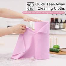 Tear Away Dish Cloths Rolls, 40 Sheets-11.8" X 11.8", Reusable Washable Dish Towels For Kitchen, Ultra Absorbent And Quick Drying Microfiber Cleaning Rags, Pink,25865132 - Hot Pink - View 2