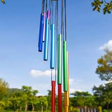 Beautiful 12-Tube Metal Wind Chime - Available In A Variety Of Colors - A Wonderful And Eye-Catching Outdoor Decoration, No Electricity Required, Easy To Hang, Suitable For Patio, Garden Or Porch, Outdoor Decorations - Gold - View 6