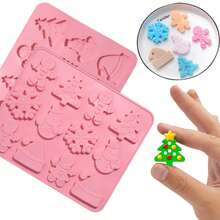 1 molde de silicone de Natal - design de 12 furos com formas de boneco de neve e biscoito de gengibre, perfeito para fazer chocolate, sobremesas e