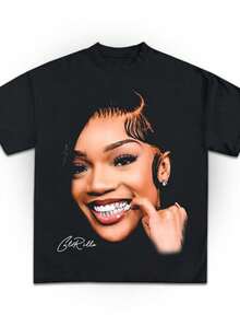 GloRilla Bootleg Concert Tee Fan Art  Rapper GloRilla 300 Dpi - màu đen - Xem 1