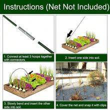 Garden Hoops Greenhouse Hoops For Row Covers & Raised Beds, Rust-Free Fiberglass Frame, DIY Adjustable Garden Tunnel With Clips For Plant Covers, Netting, & Frost Protection, 60pcs{Inchsize_nameinch:Inch14ftinch} - 14英尺 - 查看 6