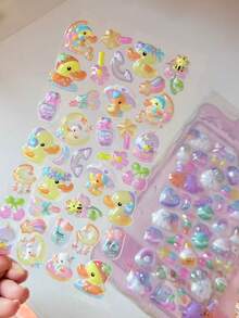 Miếng dán trang trí ốp lưng điện thoại hình gấu bông 3D dễ thương - Nhiều màu - Xem 3